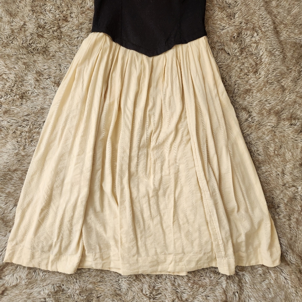 Free People‎ Salvador Midi Dress Black/Biscotti Beige Combo Women's Size XL - Picture 4 of 14